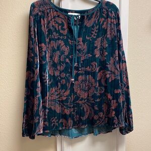 Anthropologie Velvet Blouse